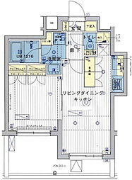 東急池上線 長原駅 徒歩10分の賃貸マンション 5階1LDKの間取り