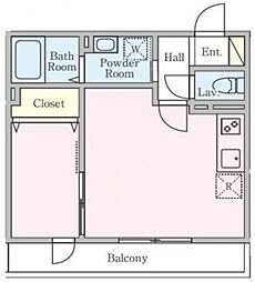 京急大師線 港町駅 徒歩8分の賃貸アパート 2階1LDKの間取り