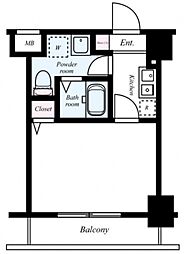 JR京浜東北・根岸線 横浜駅 徒歩8分の賃貸マンション 10階1Kの間取り