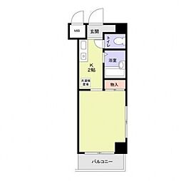 JR南武線 武蔵中原駅 徒歩7分の賃貸マンション 1階1Kの間取り