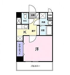 京急本線 梅屋敷駅 徒歩10分の賃貸マンション 1階1Kの間取り