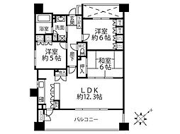 クリオ川崎駅前本町壱番館 3LDKの間取図画像