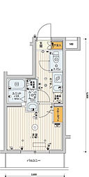 スカイコートPALACE鷺沼 1Kの間取図画像