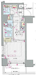 エステムプラザ川崎 1DKの間取図画像