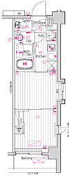 GALA武蔵小杉GRANDSTAGE 1DKの間取図画像
