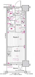 ガーラ・クレスタ川崎 2Kの間取図画像