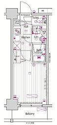 グランド・ガーラ横浜 1Kの間取図画像