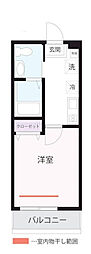 横浜市神奈川区浦島町アパート 1Kの間取図画像