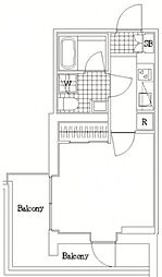 ライフゾーン玉川2 1Kの間取図画像