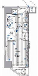 ガーラ・シティ川崎 1Kの間取図画像