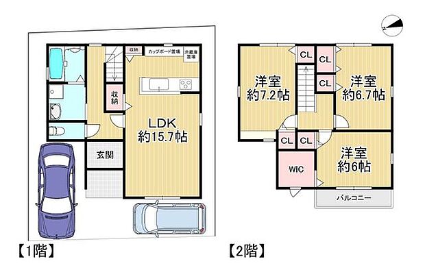【建物プラン例】建物価格:2、000万円(別途外構工事費:100万円要)建物面積:89.10m2