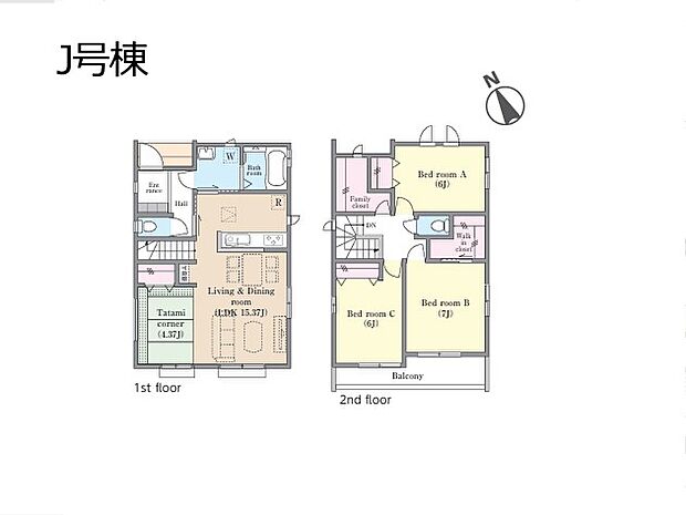 ◆J号棟◆〜Floor plan〜　図面と異なる場合は現況を優先致します。