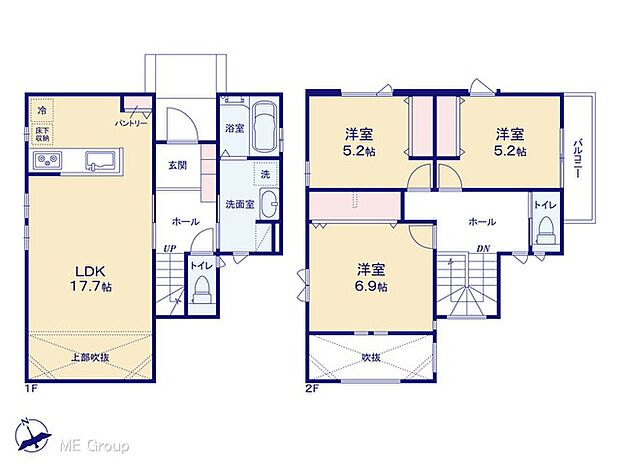 ◆2号棟◆〜Floor plan〜 図面と異なる場合は現況を優先致します。