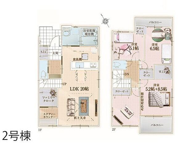 ◆2号棟◆〜Floor plan〜  図面と異なる場合は現況を優先致します。
