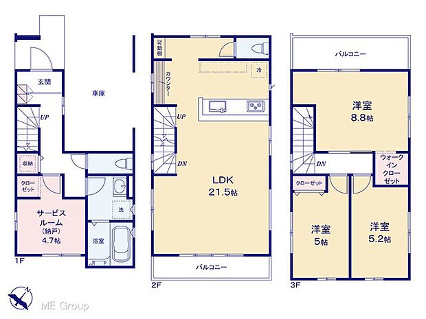 ◆3号棟◆〜Floor plan〜 図面と異なる場合は現況を優先