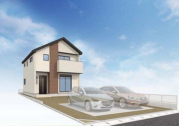 -外観完成予想図- ここから始まる「日常」は家族にとって大切で貴重な時間。だからこそ、少しでも豊かに、少しでも快適に。そんな想いから生まれた本邸宅は、これから先のお住まいをきっと支えてくれるはずです。