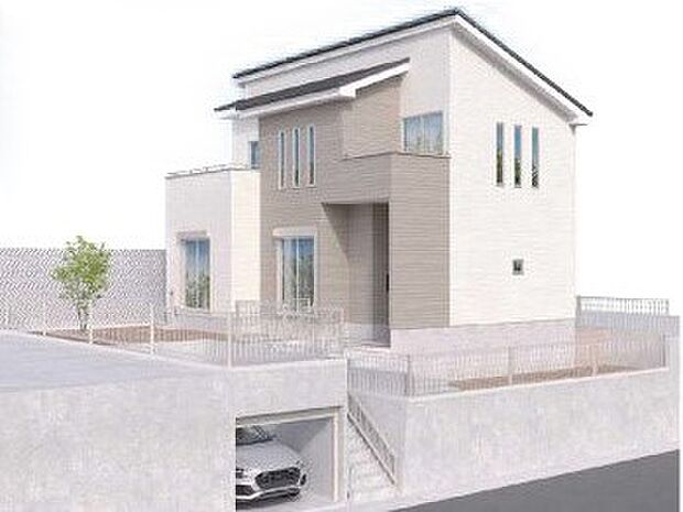 -外観完成予想図- 一戸建ての大きなメリットは、自分達の「土地」を「自由に」使える事です。ガーデニングやDIY,車やバイクの趣味など様々な用途で利用できます。