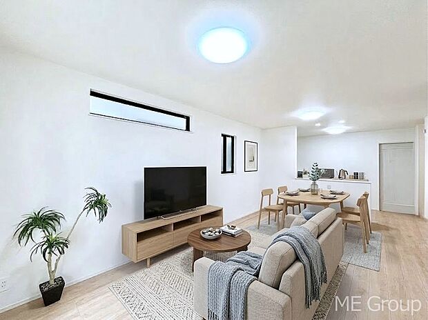 落ち着いた雰囲気のLDKは家族みんなの快適空間 ※家具はCGです