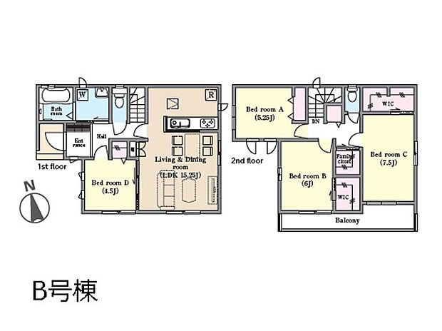◆B号棟◆〜Floor plan〜　図面と異なる場合は現況を優先致します。