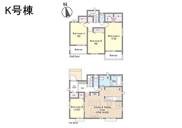 ◆K号棟◆〜Floor plan〜　図面と異なる場合は現況を優先致します。