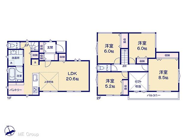◆1号棟◆〜Floor plan〜 図面と異なる場合は現況を優先致します。