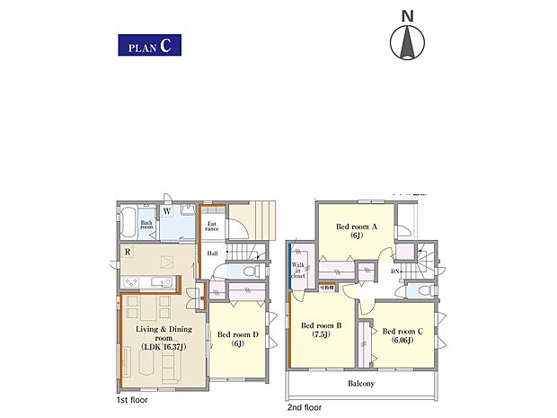 ◆C号棟◆〜Floor plan〜　図面と異なる場合は現況を優先致します。