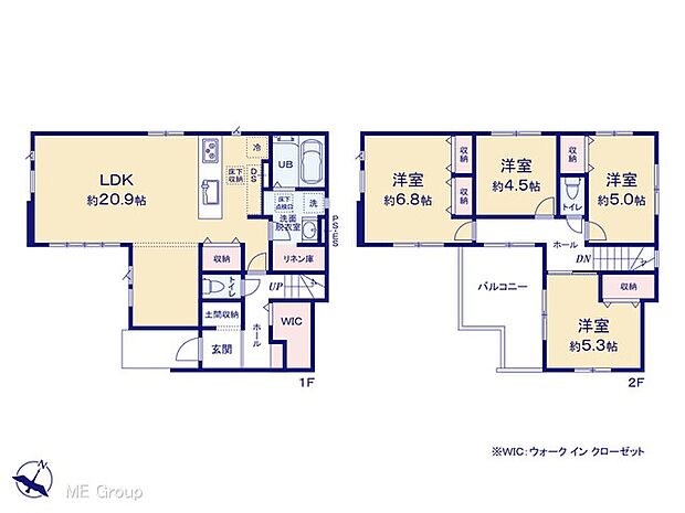 ◆1号棟◆〜Floor plan〜 図面と異なる場合は現況を優先致します。