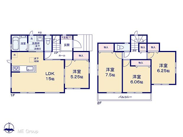 ◆B号棟◆〜Floor plan〜　図面と異なる場合は現況を優先