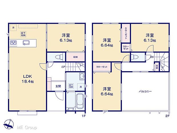 ◆2号棟◆〜Floor plan〜  図面と異なる場合は現況を優先致します。