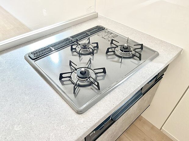 三口ガスコンロでお料理が一気にはかどりそう。  