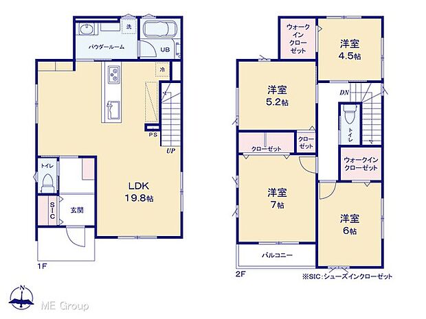 ◆1号棟◆〜Floor plan〜 図面と異なる場合は現況を優先致します。