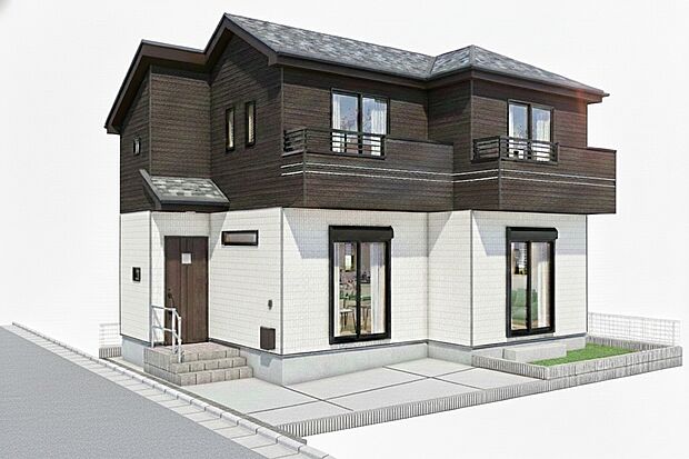 -外観完成予想図-　ここから始まる「日常」は家族にとって大切で貴重な時間。だからこそ、少しでも豊かに、少しでも快適に。そんな想いから生まれた本邸宅は、これから先のお住まいをきっと支えてくれるはずです。