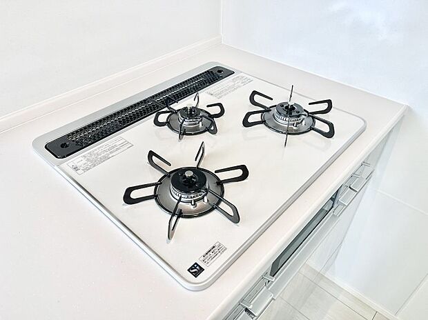 三口ガスコンロでお料理が一気にはかどりそう。  