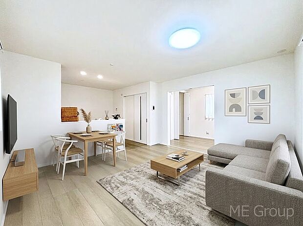 ◆B号棟◆~Living~ 家族の食事や団らんのほか、子どもを遊ばせたり、友人を招いたりするLDKは住まいの中心。長時間過ごす場所だから、その空間は住まい全体の居心地を左右します。※家具はCGです