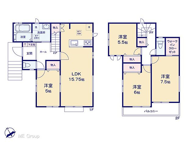 ◆B号棟◆〜Floor plan〜　図面と異なる場合は現況を優先