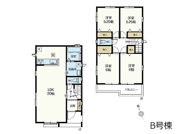 ◆B号棟◆〜Floor plan〜　図面と異なる場合は現況を優先致します。