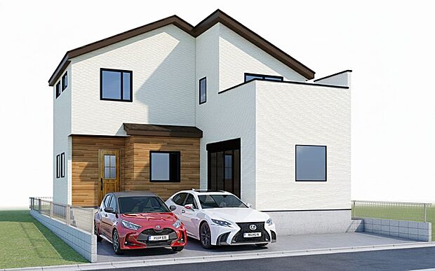 【外観完成予想図　首都圏で憧れのスローライフ♪緑に囲まれた土地は都会の喧騒を忘れられそう。四季を通じて自然と触れ合えるスポットが周辺には盛りだくさん！住みたくなる家。暮らしたい町。