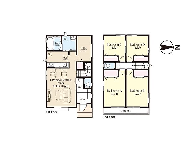 ◆B号棟◆~Floor plan~ 図面と異なる場合は現況を優先致します。