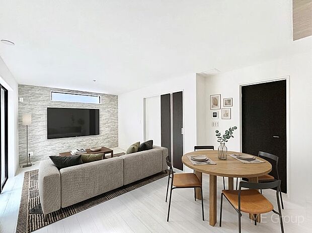 落ち着いた雰囲気のLDKは家族みんなの快適空間 ※家具はCGです