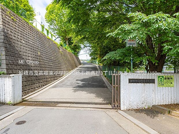 小学校 1150m 船橋市立高根東小学校