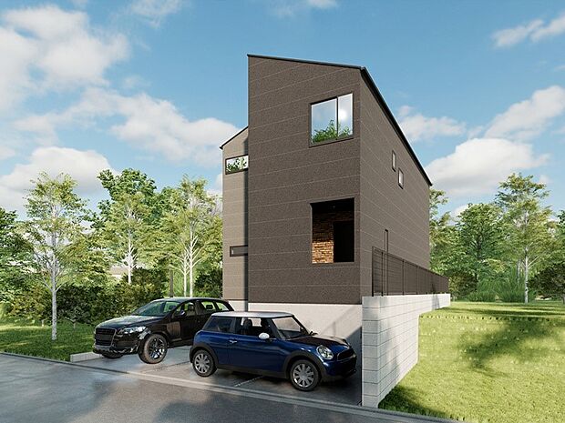 完成予想図~Exterior~ 落ち着いた色合いと洗練されたデザインが街並みに調和する外観。住まう誇りを感じさせる、上質で存在感のある佇まいを表現しています。