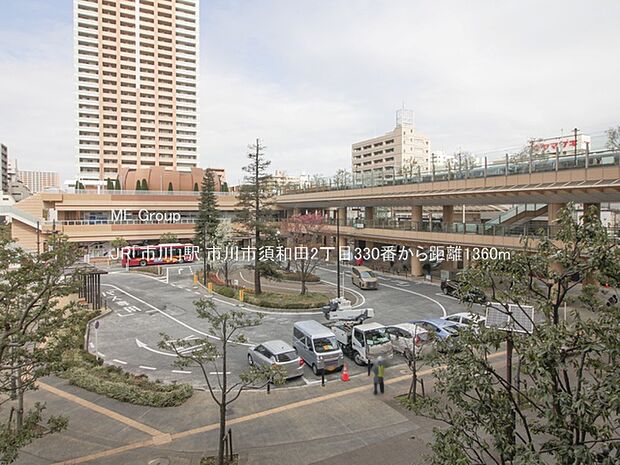 駅 1360m JR「市川」駅