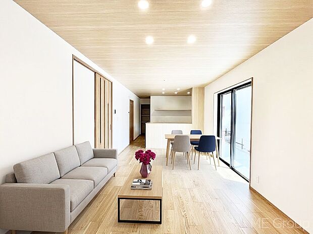 落ち着いた雰囲気のLDKは家族みんなの快適空間※家具はCGです