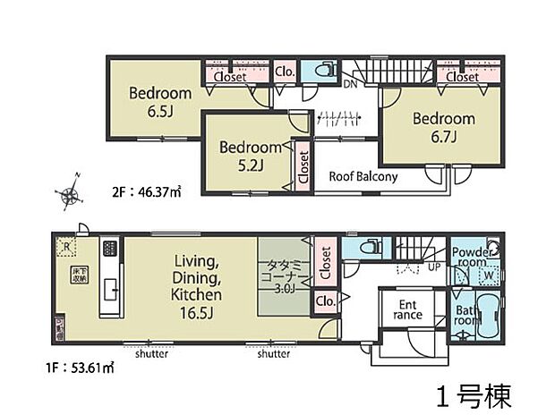 ◆1号棟◆~Floor plan~ 図面と異なる場合は現況を優先致します。