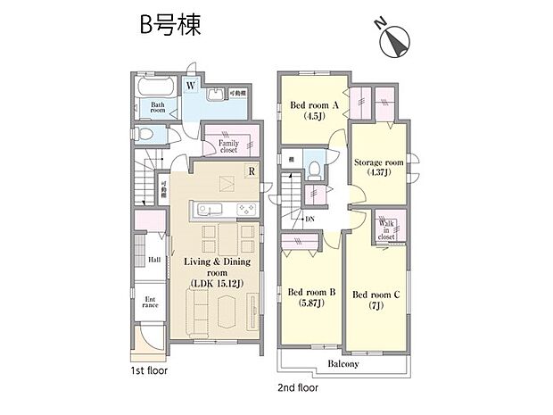 ◆B号棟◆~Floor plan~ 図面と異なる場合は現況を優先致します。