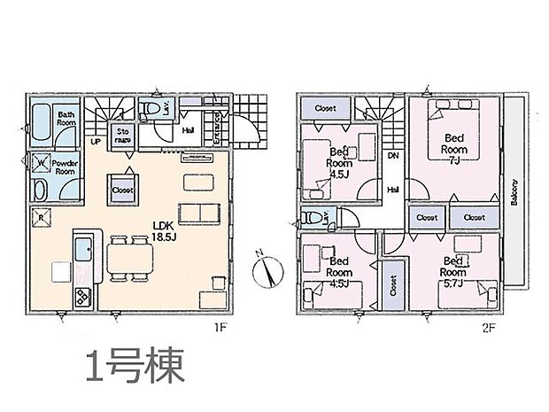 ◆1号棟◆~Floor plan~ 図面と異なる場合は現況を優先致します。