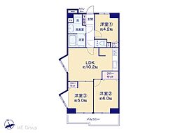 コスモ稲毛ロイヤルステージ 3LDKの間取図画像