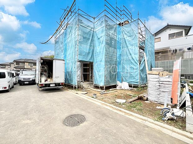 ◆2号棟◆~Exterior~ 建築中でもしっかりご案内OK!完成前に動けるからこそ、ゆとりある住まい探しが叶います。