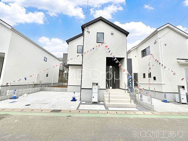 ◆2号棟◆~Exterior~ 首都圏で憧れのスローライフ♪緑に囲まれた土地は都会の喧騒を忘れられそう。四季を通じて自然と触れ合えるスポットが周辺には盛りだくさん!住みたくなる家。暮らしたい町。