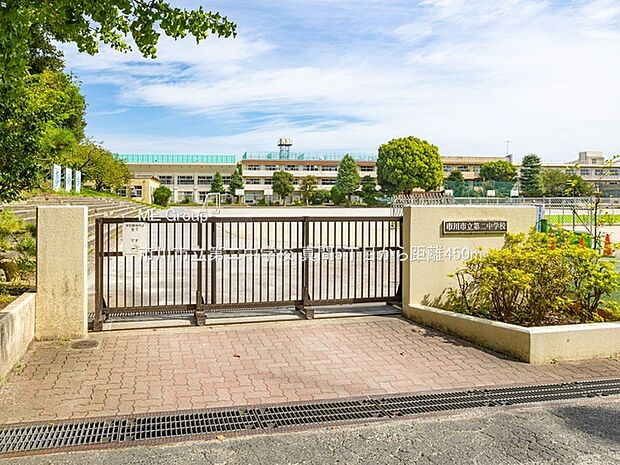 中学校 450m 市川市立第二中学校